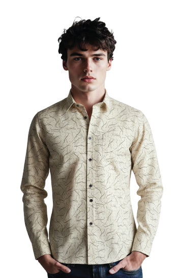 Light Colour Cotton Mix Full-Sleeve Shirt